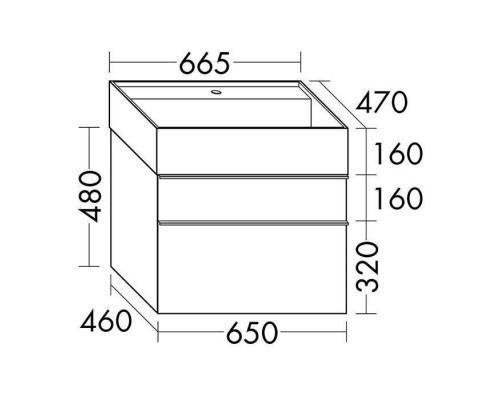 Burgbad Yumo Комплект подвесной мебели 66x47x64 см, цвет: серый. SFKN067 F3194 C0001*1