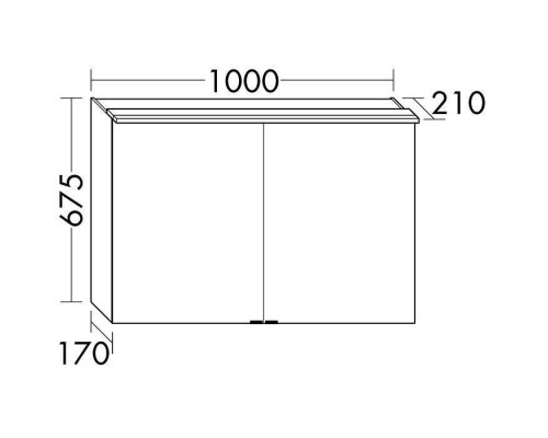 Burgbad Yumo Шкаф зеркальный 100x67.5x21 см, с подсветкой. SPIY100 F3193