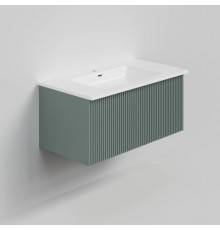 Тумба с раковиной La Fenice Terra 80 подвесная, grigio, раковина Slim Line 80 см