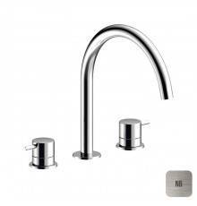 Almar Mixers Смеситель для раковины, 3 отв., без донного клапана, цвет: никель брашированный. E214004.NB