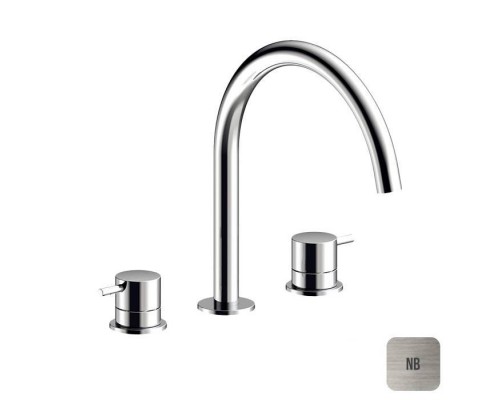 Almar Mixers Смеситель для раковины, 3 отв., без донного клапана, цвет: никель брашированный. E214004.NB