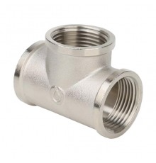 Тройник резьбовой латунный Gappo ВР 3/4 х1/2 х3/4  никелированный. G2210