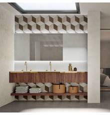 Oasis Eden Композиция №4 Комплект мебели подвесная 71.2х52.5см., цвет: Walnut Carved/белый/золото.