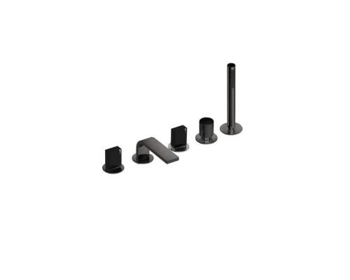 Fantini Venezia In Смеситель для ванны, набортный, 5 отв., излив: 160 мм, цвет: Matt Gun Metal PVD. 29 P5 N448,  29 P5 N565S