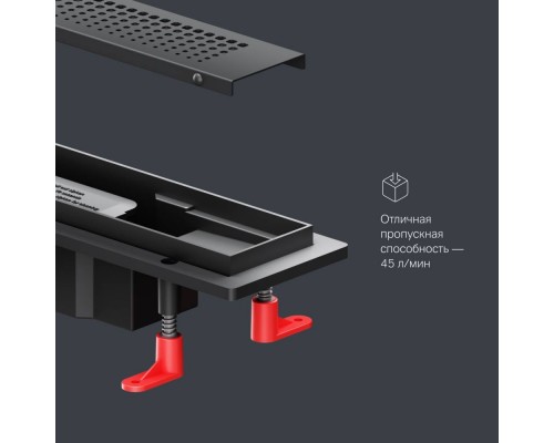 W02SC-P11-040-01BM Трап для душа линейный, универсальный затвор Cut Gradient, 40 см