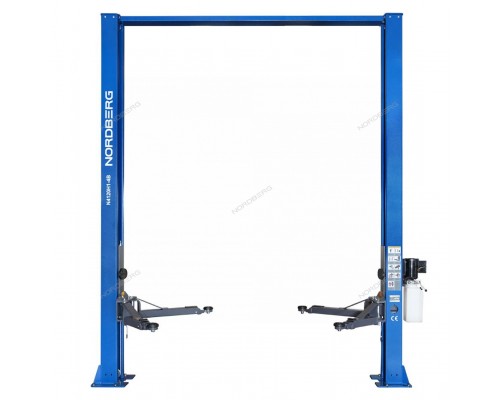 Подъемник двухстоечный 4 т, верхняя синхронизация, H=4 м, 220 В, синий NORDBERG N4120H1-4B_3+2_220