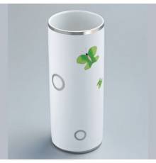 THG CAPUCINE VERT DECOR PLATINE Ваза керамическая, настольная, декор платина/зеленый, цвет: белый. A7E-A02-4609
