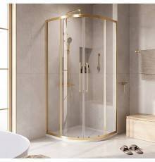 Душевой уголок Cezares Relax RELAX-304-R-2-100-C-BORO 100x100, профиль брашированное золото