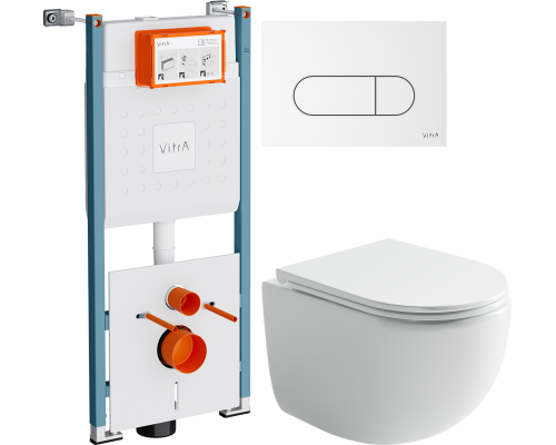 Комплект Унитаз подвесной Ceramicanova UP Rimless CN4007 белый + Инсталляция VitrA V-Fix Core 732-5800-01PV + Кнопка Root Round 740-2200 белая глянцевая Комплект Унитаз подвесной Ceramicanova UP Rimless CN4007 белый + Инсталляция VitrA V-Fix Core 732-5800-01PV + Кнопка Root Round 740-2200 белая глянцевая