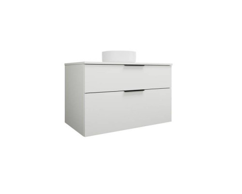 Burgbad Eqio Комплект мебели 100х55х60 см, с керамич. умыв. круглым по центру, цвет белый, без отв под смес, ручки GO252, цвет: белый матовый. SGUM100F2009GO252C0001*0