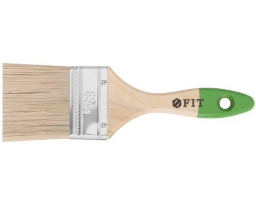 Кисть флейцевая "Микс", смешанная натуральная и искусственная щетина, деревянная ручка 2,5" (63 мм)