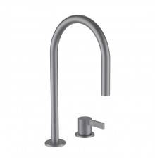 Laufen Kartell Смеситель для раковины, 2 отв., без донного клапана, цвет: PVD матовая нержавеющая сталь. 3.1133.2.090.220.1