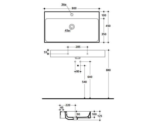 Kerasan Cento Раковина 80х45 см, 1 отв., подвесная, цвет: белый. 353301*1 Kerasan Cento Раковина 80х45 см, 1 отв., подвесная, цвет: белый. 353301*1