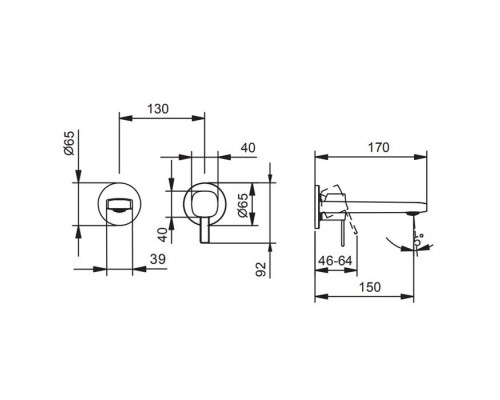 Fantini Lame Смеситель для раковины, встраиваемый, цвет: хром. 24 02 M109B