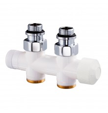 Узел нижнего подключения термостатический SR Rubinetterie прямой 1/2 х3/4 Е Белый 0686-1500VCEA