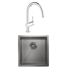 Комплект Мойка Granula 4445U, сталь сатин + Смеситель Grohe Minta 3291800E хром