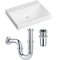 Комплект Раковина Lavinia Boho Bathroom Sink 33311012 + Донный клапан Wellsee Drainage System 182134000 хром + Сифон 182102000 хром