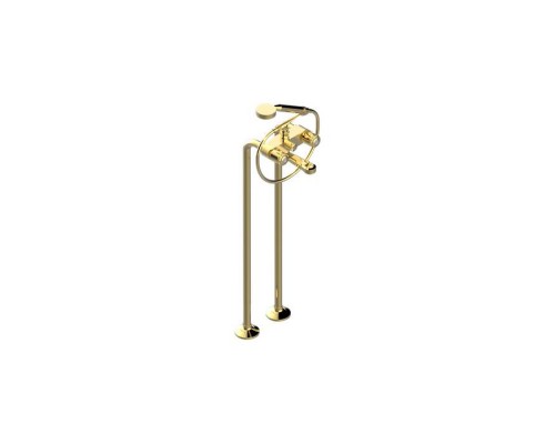 THG CORVAIR FIOR DI BOSCO Смеситель для ванны напольный, с ручным душем и шлангом 1500 мм., цвет: полированное золото. U8K-F01-13CS THG CORVAIR FIOR DI BOSCO Смеситель для ванны напольный, с ручным душем и шлангом 1500 мм., цвет: полированное золото. U8K-F01-13CS