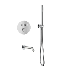 AQM8407CR Набор для комплектации ванны с изливом и термостатом с регулировкой напора, хром AQM8407CR