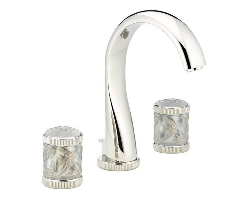 THG Hirondelles Platinum Stamped Смеситель для раковины, 3 отв., цвет: Polished nickel. A4K-B01-151