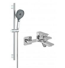 Смеситель для ванны с душем STWORKI Карлстад S35100CR + Душевой гарнитур Гётеборг S03190CR, хром