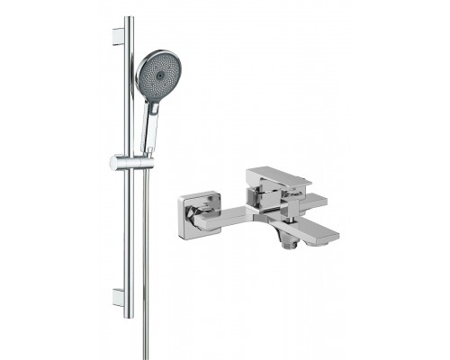 Смеситель для ванны с душем STWORKI Карлстад S35100CR + Душевой гарнитур Гётеборг S03190CR, хром