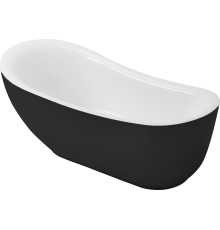 Акриловая ванна Grossman Style GR-2303MB 180x90 см, отдельностоящая, овальная, с каркасом, со сливом-переливом, черная, матовая