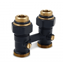 Прямой Н-образный клапан Primoclima Armature для нижнего подключения 3/4 х1/2 черный матовый PCC3412SMB