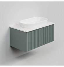 Тумба под раковину со столешницей La Fenice Terra 80 подвесная, grigio, столешница белый мрамор