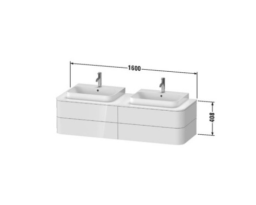 Duravit Happy D.2 Plus Тумба подвесная 160x55х40.8см 4 ящика, цвет: белый глянцевый. 2360600000, HP032HB2222, HP4974B2222 Duravit Happy D.2 Plus Тумба подвесная 160x55х40.8см 4 ящика, цвет: белый глянцевый. 2360600000, HP032HB2222, HP4974B2222