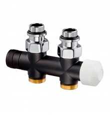 Узел нижнего подключения термостатический SR Rubinetterie прямой 1/2 х3/4 Е Черный матовый 0686-1500VCES