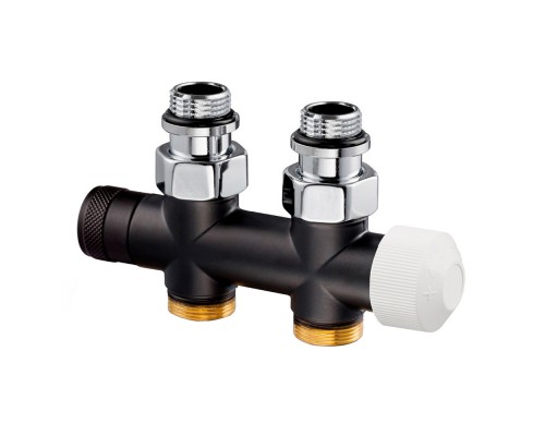 Узел нижнего подключения термостатический SR Rubinetterie прямой 1/2 х3/4 Е Черный матовый 0686-1500VCES