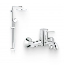 Душевой комплект Смеситель Grohe BauClassic 32865000 + Стойка Tempesta Cosmopolitan System 250 26675000