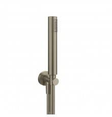 Gessi Emporio shower Душевой гарнитур, состоящий из вывода воды, держателя, шланга 1,5м и лейки, цвет: Finox Brushed Nickel. 38726#149
