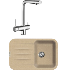 Комплект Мойка кухонная Lava L11.DUN dune + Смеситель SG14 CR chrome