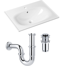 Комплект Раковина Lavinia Boho Bathroom Sink 33312010 + Донный клапан Wellsee Drainage System 182134000 хром + Сифон 182102000 хром