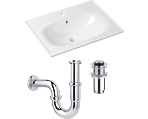Комплект Раковина Lavinia Boho Bathroom Sink 33312010 + Донный клапан Wellsee Drainage System 182134000 хром + Сифон 182102000 хром