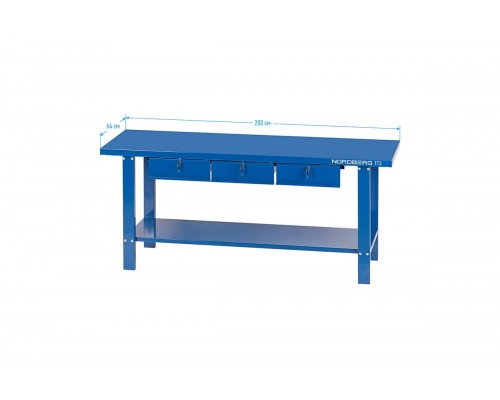 Верстак слесарный, 3 подвесных ящика NORDBERG TT3