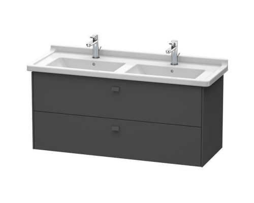 Duravit  Brioso Тумба подвесная, 122x46.9х56.3см, с раковиной, с 2 выдвижными ящиками, цвет: графит матовый. 0332130000,  BR414404949