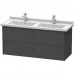 Duravit  Brioso Тумба подвесная, 122x46.9х56.3см, с раковиной, с 2 выдвижными ящиками, цвет: графит матовый. 0332130000,  BR414404949