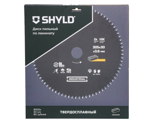 Диск пильный по ламинату SHYLD твердосплавный 305х30 мм, 80 зубьев(20590) Диск пильный по ламинату SHYLD твердосплавный 305х30 мм, 80 зубьев(20590)