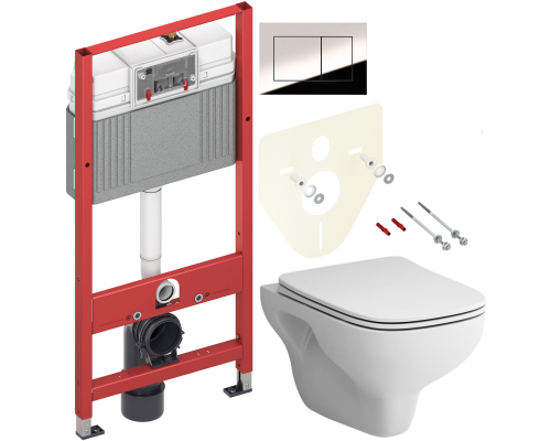 Комплект Унитаз подвесной AM.PM X-Joy S FlashClean C85A1702SC с микролифтом, белый + Инсталляция TECE Now 9400412 4 в 1 с кнопкой смыва Комплект Унитаз подвесной AM.PM X-Joy S FlashClean C85A1702SC с микролифтом, белый + Инсталляция TECE Now 9400412 4 в 1 с кнопкой смыва