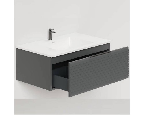 Salini Touch Тумба подвесная 80х50х32см., с раковиной, 1 ящик, гор. фрез., цвет: Anthracite. T800H1AON203