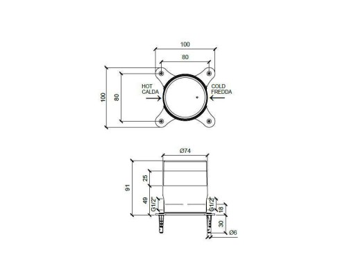 Almar Mixers Встраиваемая часть напольного смесителя для раковины. E134012