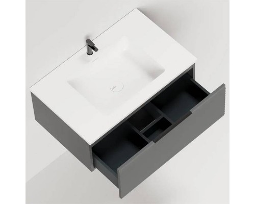 Salini Touch Тумба подвесная 80х50х32см., с раковиной, 1 ящик, гор. фрез., цвет: Anthracite. T800H1AON203