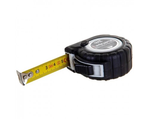 Рулетка ударопрочная ADA RubTape 3 с полимерным покрытием ленты (сталь, с двумя СТОПами, 3 м)