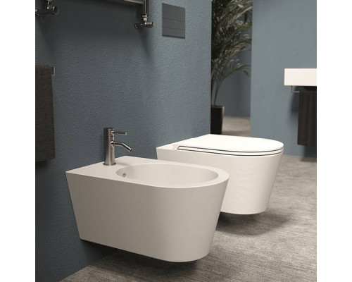 Alice Hide Round Унитаз 57х37см., подвесной, безободковый, с сиденьем и крышкой с микролифтом, с набором для крепления, цвет: белый глянцевый. 31170101SET