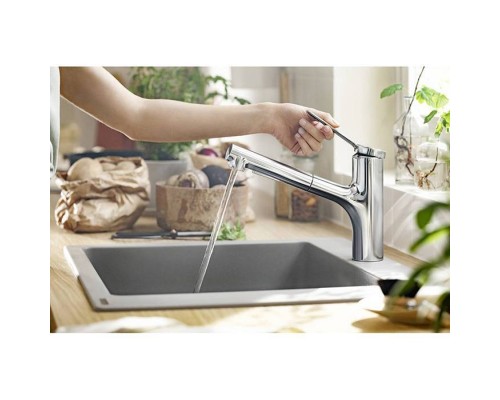 Hansgrohe Zesis M33 Смеситель для кухни, 1 отв., с вытяжным душем, sBox lite, цвет: хром. 74803000 Hansgrohe Zesis M33 Смеситель для кухни, 1 отв., с вытяжным душем, sBox lite, цвет: хром. 74803000