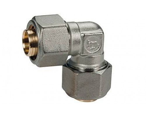 Угольник, Giacomini, R561AM, 90°, 32 x 3, латунь, с цанговым соединением, хромированный, для труб GIACOTHERM, GIACOFLEX, многослойных