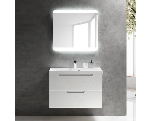 Мебель для ванной комнаты BelBagno Vittoria 90 подвесная, bianco lucido, белая глянцевая раковина